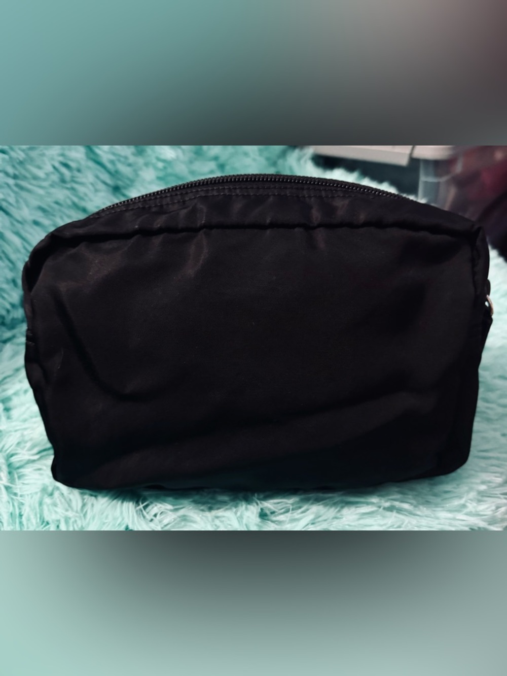 Prada AUTHENTIC Vintage Tessuto Nylon Black Logo Triangle Pouch Case Makeup Bag - Picture 5 of 16